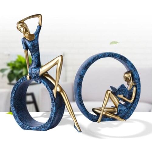 Simple Modern Resin Dancing OK Girls Characters Statue Ornaments Home Livingroom Furnishing Crafts Office Desk Figurines Decor