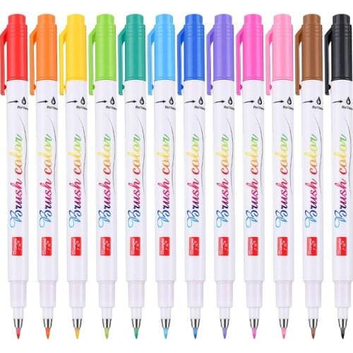 12 PCS/set Brush Pen Calligraphy Pen Chinese Words Learning Stationery Student Art DrawingMarker Pens School Supplies