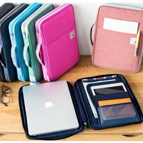 Multi-functional Waterproof Portable A4 Document Storage Organizer Bag File Folder Case Bags For Travel Notebooks Pens Computer