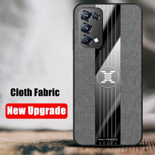 Cloth Fabric Case For OPPO Reno 5 4 3 Pro Plus 4Z SE 2Z 2F Soft Silicone Back Cover TPU Case For OPPO Realme 7 6 5 X50 X7 Pro