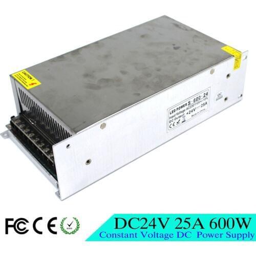 Universal DC 24V 25A 600W Power Supply Switching Led Driver Transformer 110 220V AC Input to DC24V UPS For LED CNC