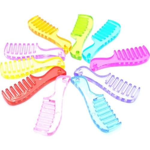 DIY Jewelry Findings Imitation Crystal Style Acrylic Necklace Pendants 58*19mm Plastic Comb Shape Ornament Charms 130pcs