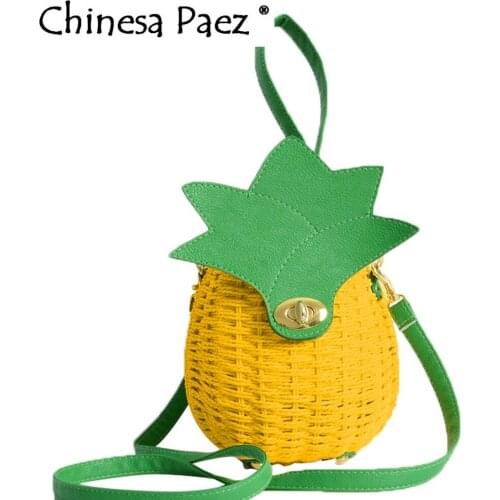 Women Pineapple beach Handbags Straw Weave Designer Female single Shoulder Bags Ladies Fashion Clutches Tote Messenger Bag