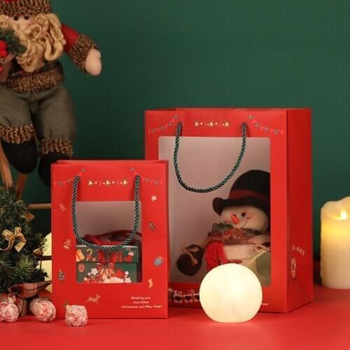 1pc Gift box with Square Cover Gift Box Fashion Window Gift Bag Christmas Apple Gift Box Bag