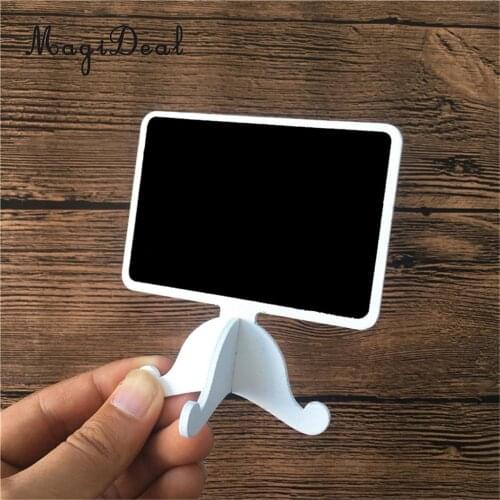 10pcs Mini Lace Blackboard Chalkboard Wooden Blackboard Price Stand Number Sign For New Year Party Christmas Wedding Decoration
