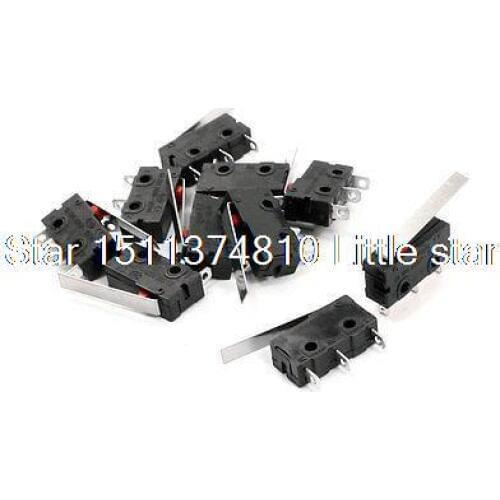 10 Pcs Micro Limit Switch Long Lever Arm SPDT Subminiature Snap Action CNC Home