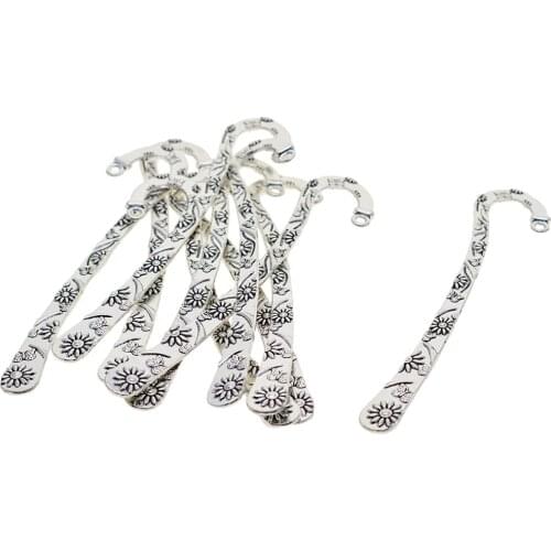 10 Pieces Vintage Beading Flat Bookmarks With Loop DIY Making Jewelry Craft