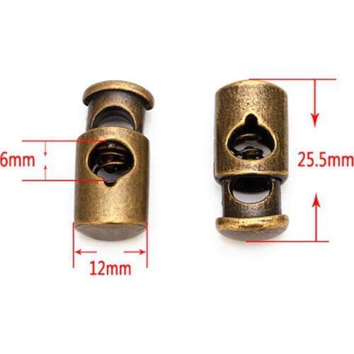 100 pcs/lot DIY Apparel Sewing Stopper Alloy metal Plating Spring Clock Accessories Hanging Bell Rope Buckle Cord End