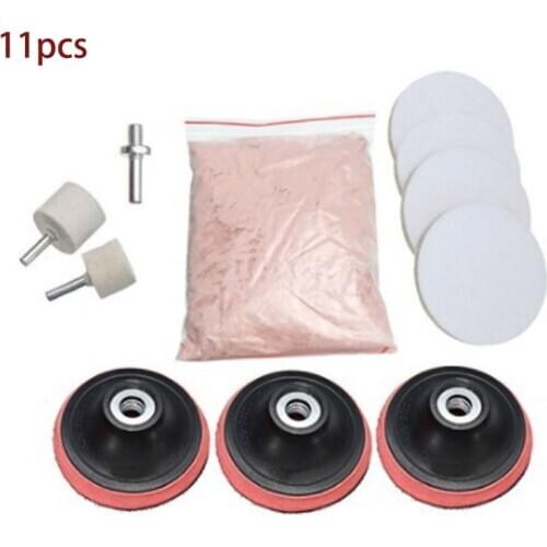 11Pcs car polishing Repair Remover Glass Polishing Powder Pad Wheel Polishing Grinding Materials Set Polishing machine
