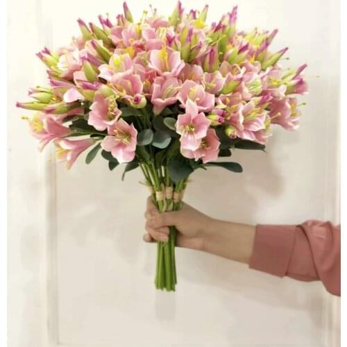 15heads/bunch lilies artificial flowers hand tied home decoration flower arrangement parts