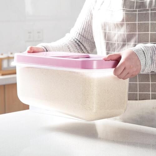 2020Hot 40cm Kitchen Rice Storage Box Grain Container Kitchen Organizer Large Plastic Flour Rice Boxes Dust-Proof Moisture