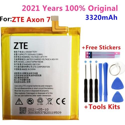 2021 100% Original New LI3931T44P8H756346 For ZTE Axon 7 5.5inch A2017 Battery 3320mAh With Tracking Number Batteries+Tools