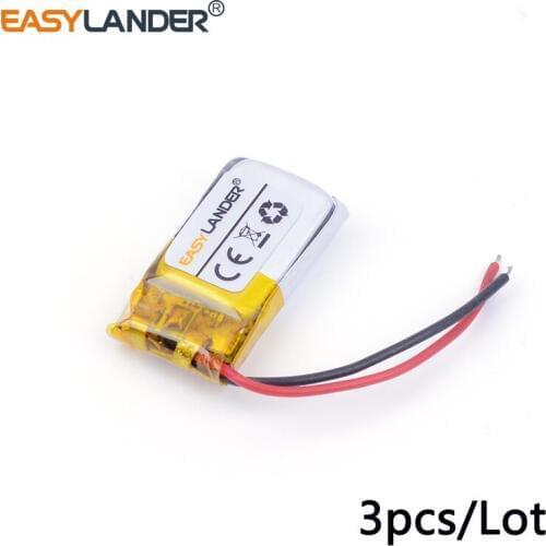 3pcs /Lot 3.7v lithium Li ion polymer rechargeable battery 501220 80mAh For Mp3 MP4 MP5 GPS PSP mobile bluetooth
