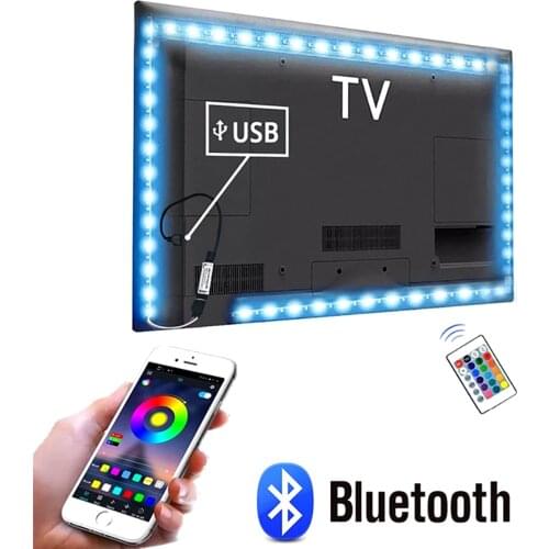5V USB LED TV lights RGB LED Strip lamp Bluetooth Controller RGB LED Light Diode Tape Bedroom Home Backlight Decoration Lighting