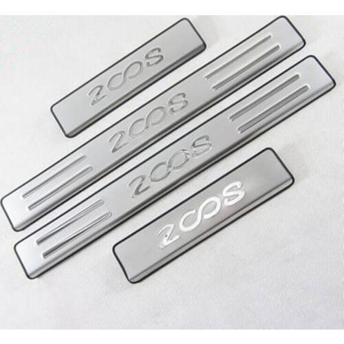 Accessories Door Sill Scuff Sill Plate Step Cover Trim Protector Sticker For 2014 -2017 Peugeot 2008
