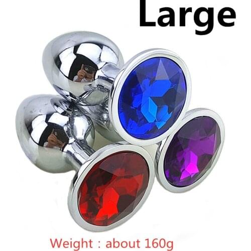 Multiple Colors Stainless Steel Anal Butt Plug Crystal Anal Beads Anus Dilator Smooth Anal Sex Toys Prostate Massager