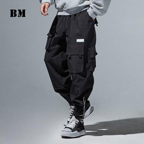 2021 Spring Autumn Fashion Hip Hop Paratrooper Harem Pants Male Streetwear Korean Casual Trousers Harajuku Joggers Men Clothing