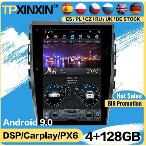 Carplay Tesla 128G Radio 2 Din Stereo With Control Receiver Android For Ford Edge 2015 2016 2017 2018 GPS Player Audio Head Unit