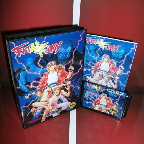 Fatal Fury US Cover with box and manual For Sega Megadrive Genesis Video Game Console 16 bit MD card