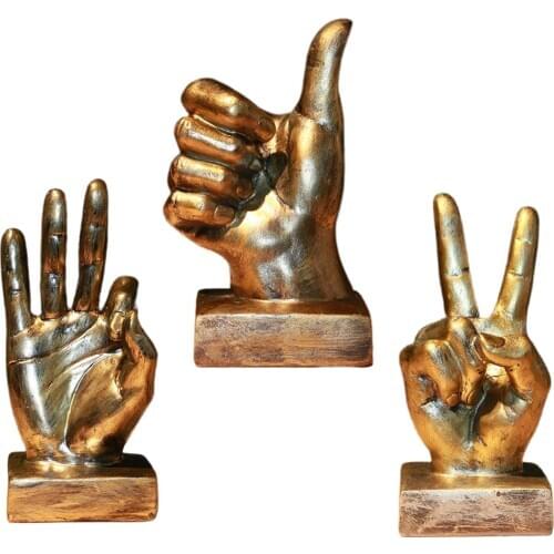 Hand Gesture Shaped Home Decor Statues Sculptures Decoration Resin Figure, Gift for Birthday, Christmas, New Year