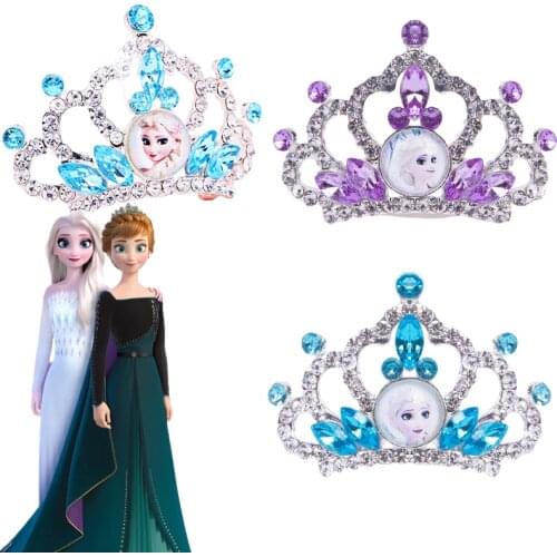 Disney Frozen 2 Princess Girls Crown Sofia Ariel Elsa Heart Jewel Crown Kids Makeup Pretend Play Toys Christmas Gifts