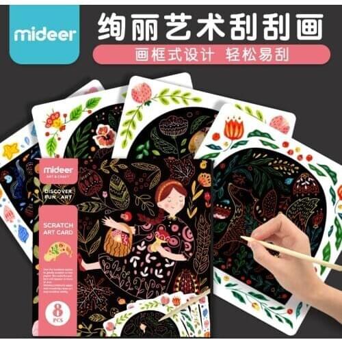Scratch Art Card Children Scraping Paper Handmade DIY Drawing Card Early Learning Education Toys 3Y