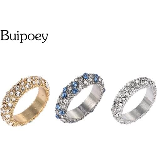 Buipoey Golded Silver Color Rose Gold Color Ring For Women Men Boy Girls Alloy Finger Stackable Ring Jewelry Gifts