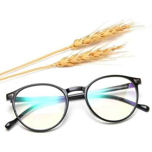 Unisex Round Computer Glasses Womens Anti Radiation Eyeglasses Female transparent Glasses Anti-UV Plain Mirror Glass Eyewear