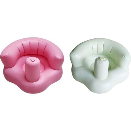 Hot! Baby Seat Chair Inflatable Sofa Dining Pushchair PVC Pink Green Bath Seats Infant Portable Play Game Mat Sofas Learn Stool