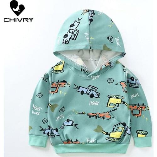 New 2020 Children Kids Spring Autumn Sweatshirt Boys Girls Cute Cartoon Print Pullover Hooded Hoodies Sweatshirt Jackets Tops