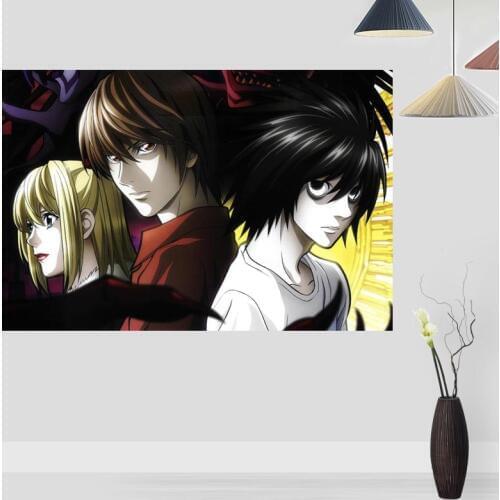 New Arrival Death Note Posters On The Wall Modern Vertical/Horizontal Rectangle Poster Silk Fabric Cloth Wall Art Unframed