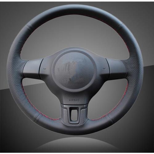 Car Braid On The Steering Wheel Cover for Volkswagen VW Golf 6 Mk6 VW Polo MK5 2010-2013Q without Original Leather Wheel Covers