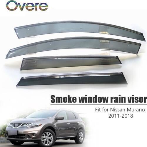 Overe 4Pcs/1Set Smoke Window Rain Visor For Nissan Murano 2011 2012 2013 2014 2015 2016 2017 2018 Awnings Shelters Accessories