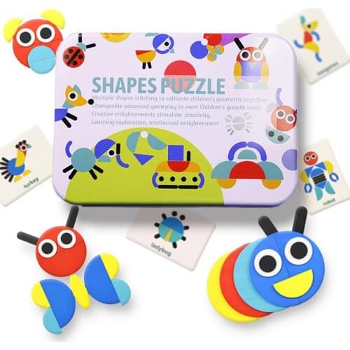 Early Education Jigsaw Wooden Shape Puzzle Intellectual Development For Kids Montessori Puzzle Sorting and Stacking Games Toy