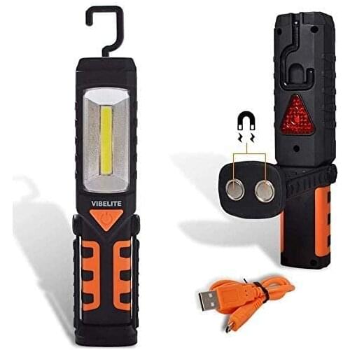Rechargeable Work Light, Vibelite COB LED Portable Magnetic Flashlight, Inspection Lamp for Car Repair,Home Usin