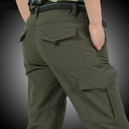 Thick Warm Waterproof Pants M-4Xl Mens Fleece Tactical Pants Winter Warm Cargo Pant Military Softshell Work Trousers