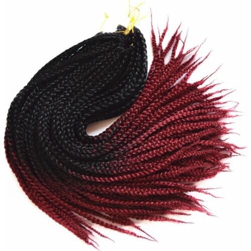 Hair Bundles 22 Inch 100g Ombre Braid Hair Extensions Synthetic Crochet gray blond Black Purple Color