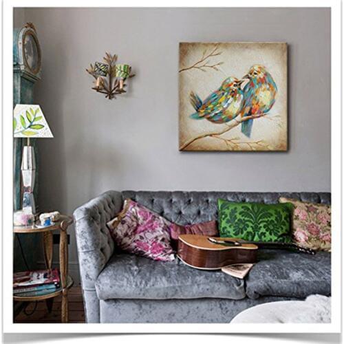 Handpainted Parrot Oil Painting High Quality on Canvas Abstractive Art Room Decorations Beautiful Picture no Framed Big Size Art
