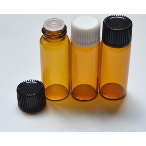 Hot Sell 5ml Mini Glass Bottle with Orifice Reducer Small Essential Oil Bottle Small perfume Sample Amber Vials