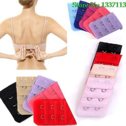 Hot New 5Pcs Women 3 Rows 2 Hooks Lingerie Bra Strap Extender Soft Back Band Extension