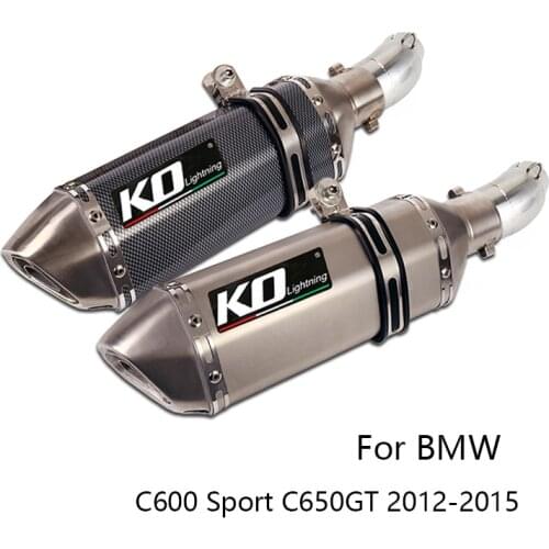 For BMW C600 Sport C650GT 2012-2015 Exhaust Pipe Motorcycle Mid Link Tube Slip On 51mm Muffler Escape with Removable DB Killer
