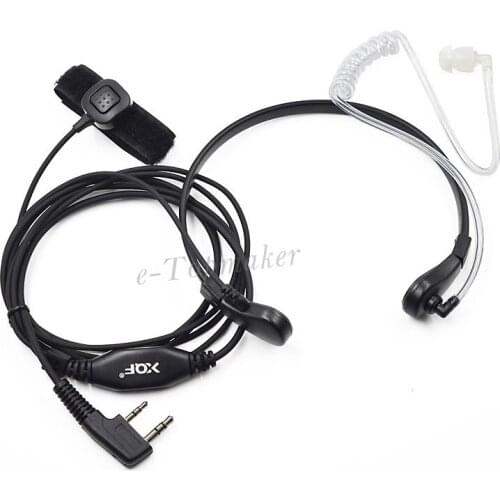 XQF 2Pcs Throat Microphone Mic Vibration Headset Earpiece for Two Way Radio Kenwood Baofeng BF-888S UV 5R BF-UVB2 Plus GT-3