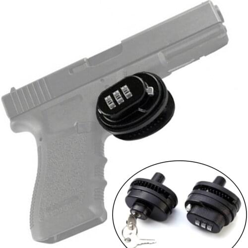 Zinc Alloy Trigger Lock with 2 Keys,3 Digital Combination Gun Trigger Lock Protecting Safety Lock for Rifles Pistols