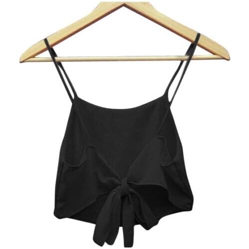 2020 Womens Sleeveless Solid Color Camis Clothing Ladies Summer Fashionable Cool Sexy Casual Tank Halter Bow Tie Strap Top