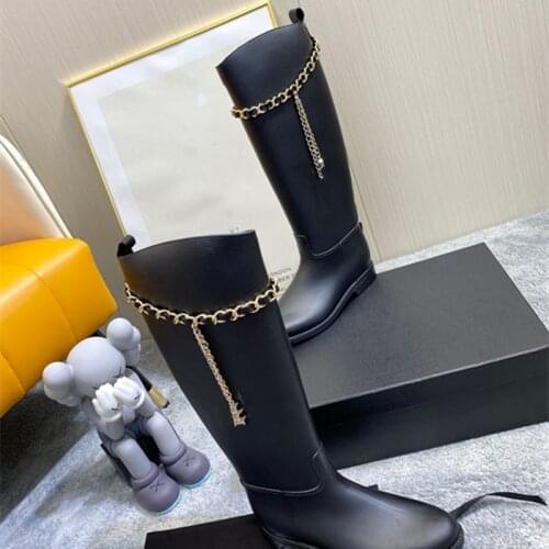 High qaulity round toe women shoes round toe chain long boots snow boots for lady 36-40