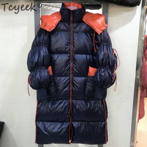 Tcyeek Winter Jacket Women Down Coat Female Thick 90% White Duck Down Jacket Womens Long Coats Warm Hooded Clothes Hiver LW2360