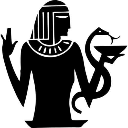 18.1cm*18.1cm Egyptian Figure And Snake Stickers Decals Vinyl Car-Styling Black/Silver S3-7049
