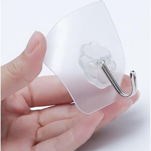 20/10 Pcs Hooks Transparent Strong Self Adhesive Door Wall Hangers Hooks Suction Heavy Load Rack Cup Sucker For Kitchen Bathroom