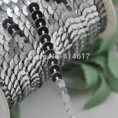 20Y Silver Beautiful Sequin Ribbon Trim Craft Sewing Trimming New SE034
