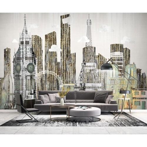 2021 Nordic modern, stable, large, simple, urban architecture, special materials, clear office and leisure essential TV backgrou